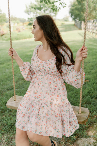 Pink long sleeved dress